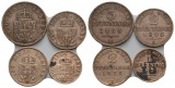 Altdeutschland; 4 Kleinmünzen 1865-1875