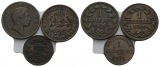 Altdeutschland; 3 Kleinmünzen 1850/1860/1871
