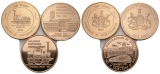 Deutschland; 3 Medaillen; Deutsche Eisenbahn;Kupfer;15,76g;Ø3...