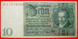 * REICHSBANKNOTE: DEUTSCHLAND ★ 10 MARK 1929! N 17579000 OHN...