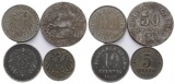 Kaiserreich; 4 Kleinmünzen 1915-1918