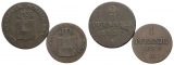 Altdeutschland; 2 Kleinmünzen 1835 / 1837