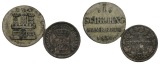 Altdeutschland; 2 Kleinmünzen 1851/1871
