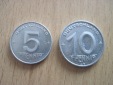 10 + 5 Pfennig DDR 1953 E in vorzüglicher Erhaltung, selten