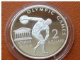 Silbermünze Cook Islands 2 Dollars „Olympia 2004“, Diskus...