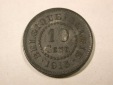 F14  Belgien  10 Centime  1916 in vz+ Originalbilder