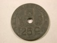 F14  Belgien  25 Centime 1943 in ss  Originalbilder