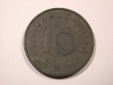 F16  3.Reich  10 Pfennig 1943 E in ss-vz  Originalbilder