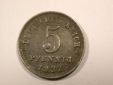 F16  KR  5 Pfennig 1922 G in vz-st  Ersatzmünze Eisen  Origin...