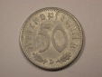 F16  3.Reich  50 Pfennig 1943 D in ss   Originalbilder