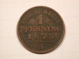 F19 Preussen  1 Pfennig 1973 A in ss-vz  Originalbilder