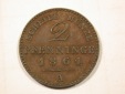 F19 Preussen  2 Pfennig 1861 A in vz-st/f.st  Originalbilder