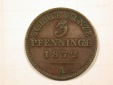 F19 Preussen  3 Pfennig 1872 A in vz   Originalbilder