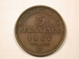 F19 Preussen  3 Pfennig 1867 C in vz-st   Originalbilder