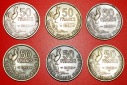 * HAHN (1950-1958): FRANKREICH ★ 50 FRANCS KOMPLETT-SET 6 M...