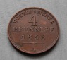 4 Pfennig 1858 A Schaumburg Lippe Scheidemünze 90 einen Thaler