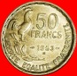 * HAHN: FRANKREICH ★ 50 FRANCS 1953B! uSTG STEMPELGLANZ! UNG...