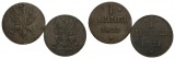 Altdeutschland; 2 Kleinmünzen 1821/1822