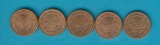 Deutschland 1 Cent 2005 A,D,F.G.J kompl.