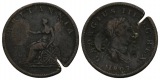 England; 1/2 Penny 1807; mit 2 Gegenstempel