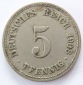 Deutsches Reich 5 Pfennig 1908 A K-N ss