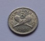 Neuseeland / New Zealand 3 Pence 1964, Crossed patu