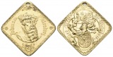 Johannes Gutenberg; Plakette o.J.; vergoldete Bronze; 12,12 g,...