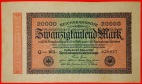 * REICHSBANKNOTE: DEUTSCHLAND ★ 20000 MARK 1923 HAKENSTERNE!...