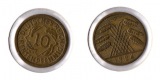 Weimarer Republik 10 Rentenpfennig 1924 -F- Jäger 310. ss