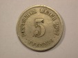 G13 KR  5 Pfennig 1897 G in s-ss  Originalbilder