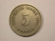 G13 KR  5 Pfennig 1898 J in ss  Originalbilder