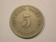 G13 KR  5 Pfennig 1901 J in ss  Originalbilder