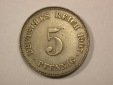 G13 KR  5 Pfennig 1907 J in f.ss  Originalbilder