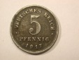 G13 KR  5 Pfennig -Eisen-  1917 J in f.vz  Originalbilder