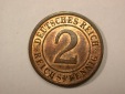 G13 Weimar  2 Reichspfennig 1925 A in vz+  Originalbilder