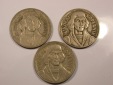 G14  Polen 3 x 10 Zloty Kopernikus 1967,68 und 1969 in sehr sc...