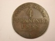 G18  Preussen  4 Pfennig 1838 D in ss  seltener  Originalbilder