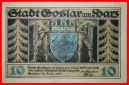 * HANNOVER: DEUTSCHLAND GOSLAR ★ 10 PFENNIG 1920 KNACKIG! NA...