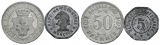 Notgeld; 2 Kleinmünzen Augsburg-München 1920