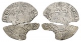 Mittelalter, Weißpfennig, gebrochen, mehrere Teile, Fehlteile