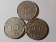 e.43 Dänemark 10 Öre 1955,1956 und1958