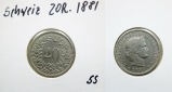 Schweiz 20 Rappen 1881