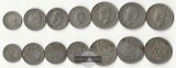 Grossbritannien  1x Threepence, 3x Sicpence, 3x 1 Shilling Geo...