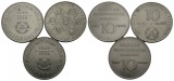 DDR; 3 Münzen; 10 Mark 1974/1975