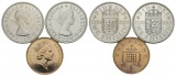 Ausland; Großbritannien; 3 Kleinmünzen 1970/1985
