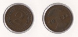 Weimarer Republik 2 Rentenpfennig 1924 -A- Jäger 307. sehr sc...