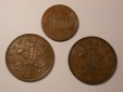 H10  Großbritannien  3 Münzen 1971 u. 1990 in f.vz/f.st  Ori...