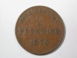 H10  Sachsen Meiningen  2 Pfennig 1870 in f.vz   Originalbilder