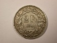 H11  Schweiz 2 Franken Silber 1941 in ss, Randfehler    Origin...