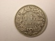 H11  Schweiz  1 Franken Silber 1908 in ss  Originalbilder